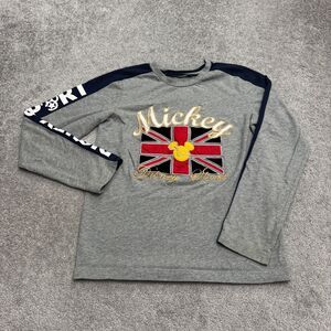 Disney Sport Mickey Mouse Union Jack UK Flag Embroidered T-Shirt Womens M Tee